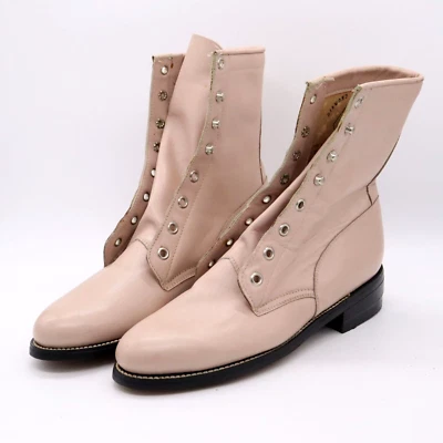 Botas de Vaquero Justin Diamond J de Colección de Cuero Rosa Perla con Cordones Juveniles Talla 5.5 Grann Foto 1 de 4