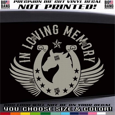 Rest In Peace Horse Angel Decal Sticker SUV Car Truck RV Camper Loved Family Pet - Image 1 of 4