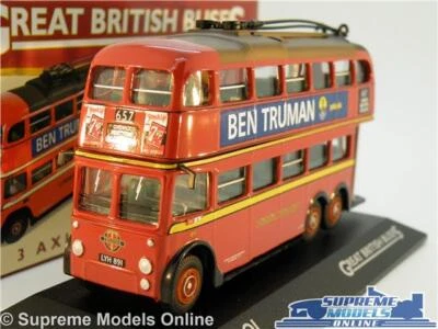 LONDON TROLLEYBUS MODEL BUS 3 AXLE QI TRANSPORT RED 1:76 SIZE CORGI OOC ATLAS R0 - Image 1 of 4