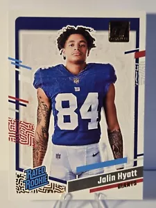 2023 Donruss #23 Jalin Hyatt Rated Rookie Portrait Card New York Giants - Picture 1 of 2