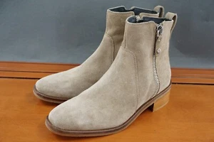 Zapatos para mujer Aquatalia Colbie 7,5 marrón gamuza tirar en cremallera tacón botín al tobillo - Imagen 1 de 11