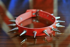 NEW Hand Made Real Leather Spiked Choker Necklace (Gothic Punk Metal Biker)  - Bild 1 von 2