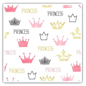2 x Square Stickers 10 cm - Princess Crown Pattern Girls Daughter #46218 - Afbeelding 1 van 9