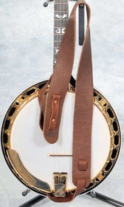 LAKOTA LEATHERS Bison -American Buffalo NON-Cradle Banjo Straps! CHOCOLATE - Picture 1 of 2