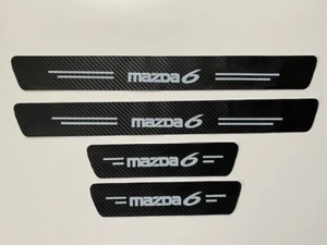 MAZDA 6 CARBON VINYL FILM DECALS - DOOR SILL PROTECTORS - Picture 1 of 3