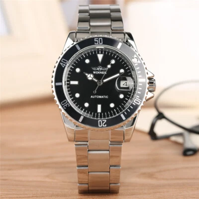 WINNER Men's Automatic Skeleton Watch Mechanical Stainless Steel Strap Watches - Image 1 of 4