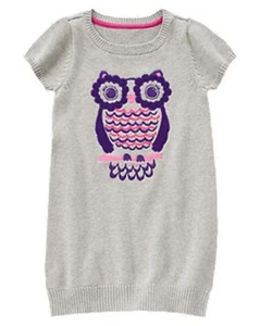 Gymboree Fairy Tale Forest Grey Sparkly Owl Sweater Dress Girls 10 NEW NWT - Picture 1 of 1