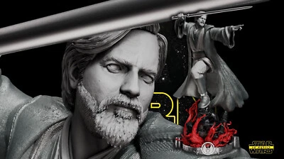 Obi-Wan Kenobi 3D Printed Figure, Jedi Master Statue Collectible, Unpainted - Image 1 of 4