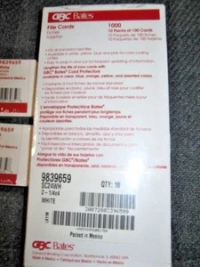 Nuevas tarjetas selladas BC Bates Rolodex 2 1/4" x 4" #9839659 1 paquete de 100 - Imagen 1 de 1