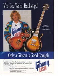 1993 Gibson Les Paul Standard Birdseye Guitars Print-Ad / Joe Walsh Eagles - Bild 1 von 1