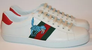 $890 Gucci Uomo Freya Hartas Ace Web Scarpe Casual Sneakers Taglia G 8 US 8,5 LE - Foto 1 di 7