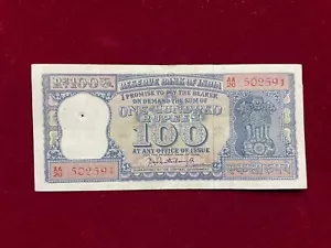 India 100 Rupees P.C. Bhattacharya, Pick 62a. - Picture 1 of 2