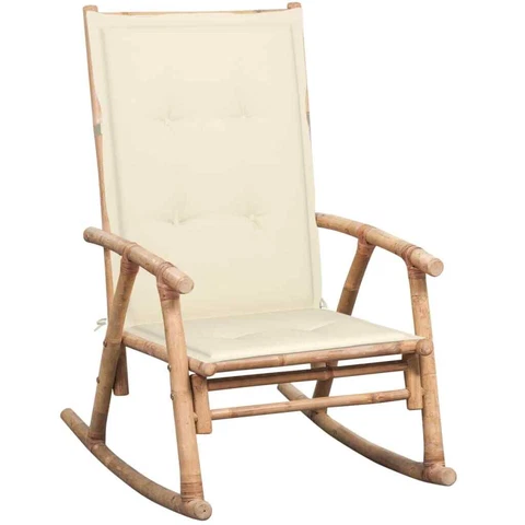 Rocking Chair with Cushion Bamboo Z2L7 Cover