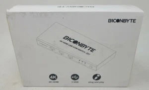 BICONBYTE 4K HDMI 3 USB KVM SWITCH 2X1. NEW - Picture 1 of 3