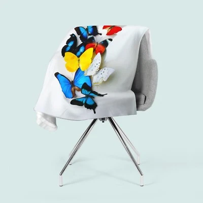 Foto-Kuscheldecke, Schmetterlinge, bedruckte Wohndecke mit Motiv, Fleecedecke - Bild 1 von 2