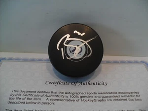 Ben Bishop Autograph Signed Tampa Bay Lightning Puck COA Bright Silver Paint Pen - Picture 1 of 1