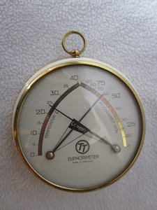 COMFORT EUPHORIMETER Thermometer Hygrometer Germany 50er Jahre rund ca. 10cm - Picture 1 of 9