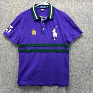 Ralph Lauren Polo Shirt Mens Medium Purple Big Pony Slim Fit #3 Mesh Preppy USA - Picture 1 of 11