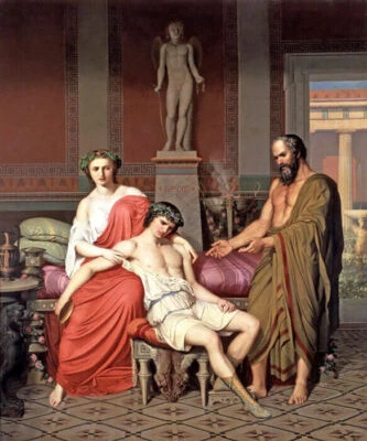 PINTURA CORTESANA CASERA SÓCRATES REPRENDIENDO ALCIBÍADES DE GERMÁN HERNÁNDEZ A. REPRO Foto 1 de 3