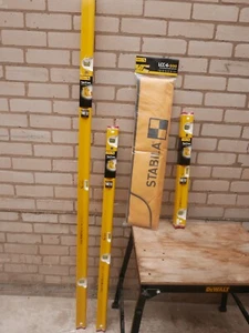 STABILA R TYPE R300 TRIO SET 24" 48" 72" SPIRIT LEVELS + 18987 6 POCKET CASE - Picture 1 of 3