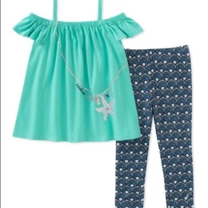 Girls Boutique Nautica Cold-Shoulder Shell Top & Leggings Set MSRP:$55 Size 4 - Picture 1 of 2