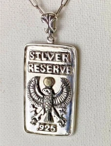 Egyptian Horus Artisan made sterling silver Ingot pendant - Picture 1 of 3