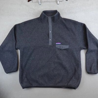 Vintage Gap Arctic Light Fleece Jacket Mens Size XL 1/2 Snap T Gray Pockets - Image 1 of 4