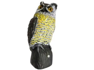 SOLAR OWL GARDEN DECOY BIRD SCARER - EYES LIGHT IN DARK AND HOOTS ON SENSOR - Picture 1 of 1