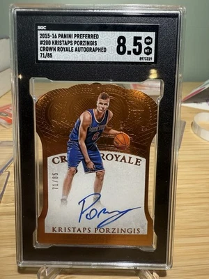2015-16 Kristaps Porzingis Preferred Crown Royale DIE-CUT /85 Rookie SGC 8.5 - image 1 of 2