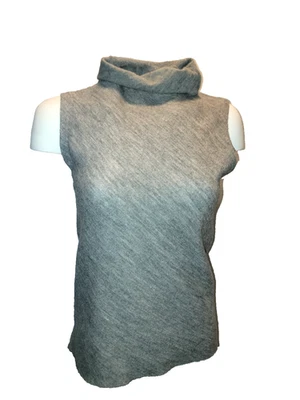 Suéter DKNY Essentials Para Mujer Talla S Gris Sin Mangas 100% Lana Cuello Alto Foto 1 de 4