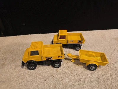 1982 Matchbox Super Kings K-118 UNIMOG 2 Trucks & Trailer Lot - Image 1 of 4