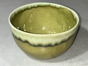 California Pottery Green Drip Glaze Bowl J8 USA - Picture 1 of 9