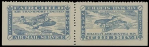 1926, CANADA, SEMI-OFFICIAL FAIRCHILD AIR TRANSPORT, TETE-BECHE PAIR, NH, #CL12a - Picture 1 of 2
