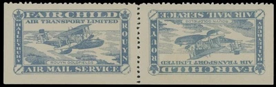 1926, CANADA, SEMI-OFFICIAL FAIRCHILD AIR TRANSPORT, TETE-BECHE PAIR, NH, #CL12a - Image 1 of 2