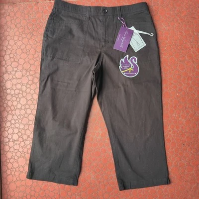 Gloria Vanderbilt NWT 10 Capri Cropped Pants Mona Black High Waist Stretch - Image 1 of 4