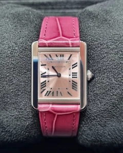 Cartier Tank Solo 3170 W5200000 24mm Pink Dial, Pink Strap with Box & Papers - Bild 1 von 8
