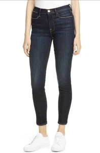 Pantalones de mezclilla con dobladillo ajustado Le High azul oscuro lavado talla 25 - Imagen 1 de 10