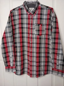 Ecko Unltd Shirt Men 2XL Red Plaid Button Down Pocket Long Sleeve Preppy Y2K - Picture 1 of 11
