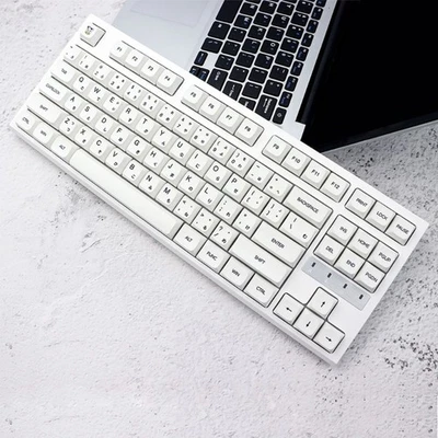Minimalist White PBT Keycaps XDA Profile Japanese Aesthetics Keycap Set 126PCS - Image 1 of 4