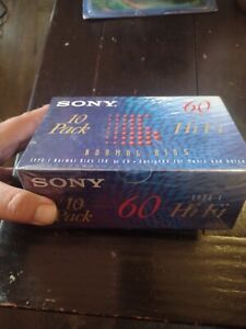 Sony Normal Bias Hi Fi 60 Minutes 10 Pack New Sealed Blank Cassette Tapes