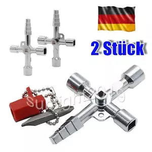 2x Universalschlüssel Schaltschrankschlüssel Bit Schaltkasten Vierkant Dreikant - Bild 1 von 8