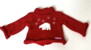 American Girl Muñeca Oso Polar Suéter Rojo Blanco Copo de Nieve Tienda Exclusiva Camisa - Imagen 1 de 4