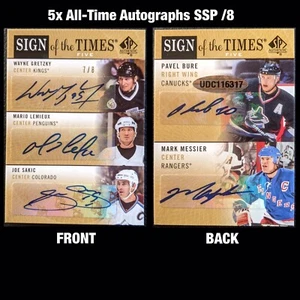 2012-13 SP Authentic Sign of the Times 5 Auto Gretzky Lemieux Bure Messier /8 - Picture 1 of 5