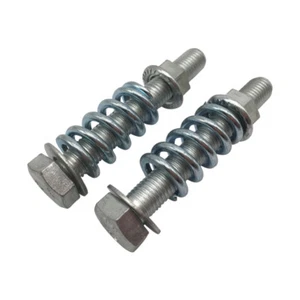 2X Mild Steel M10x1.25 Exhaust Spring Bolt Stud Nut Hardware Repair Replacement - Picture 1 of 7
