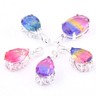 Lot - Mystic Topaz Silver Pendant and Multi-Color Gemstone Ring