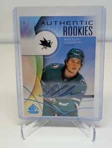 2024-25 SP Game Used Authentic Rookie Autographs Blue #215 Macklin Celebrini RC - Bild 1 von 2