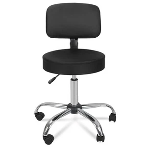 Adjustable Hydraulic Rolling Swivel Massage Spa Salon Stool Chair w/Back Rest - Picture 1 of 17