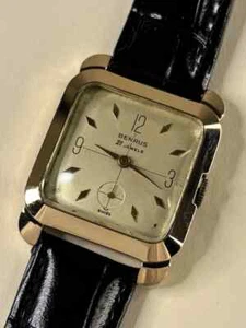 BENRUS Vintage 1950’s Men’s Manual Gold Sub-Seconds Watch - Picture 1 of 12