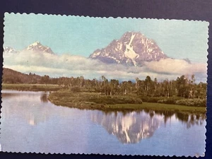 Postcard Mount Moran-Oxbox Bend Jackson Hole Valley Wyoming A198 - Foto 1 di 2