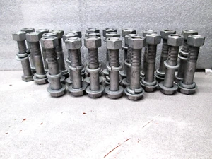 25 HEX BOLTS 100 pcs - 5/8" X 3-1/2" & 3-7/8" OA GALVANIZED FLAT & LOCKS & NUTS - Picture 1 of 4